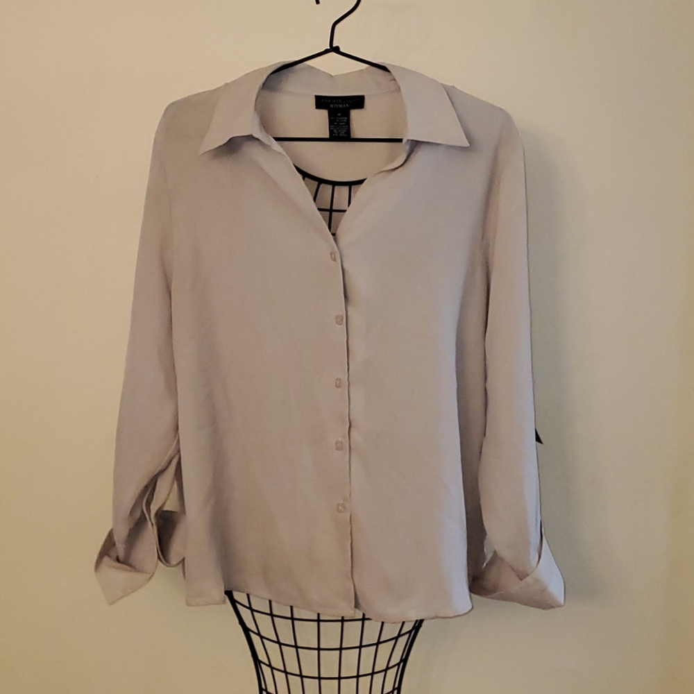 Jennifer Lloyd Woman Long Sleeve Blouse Tan 1X